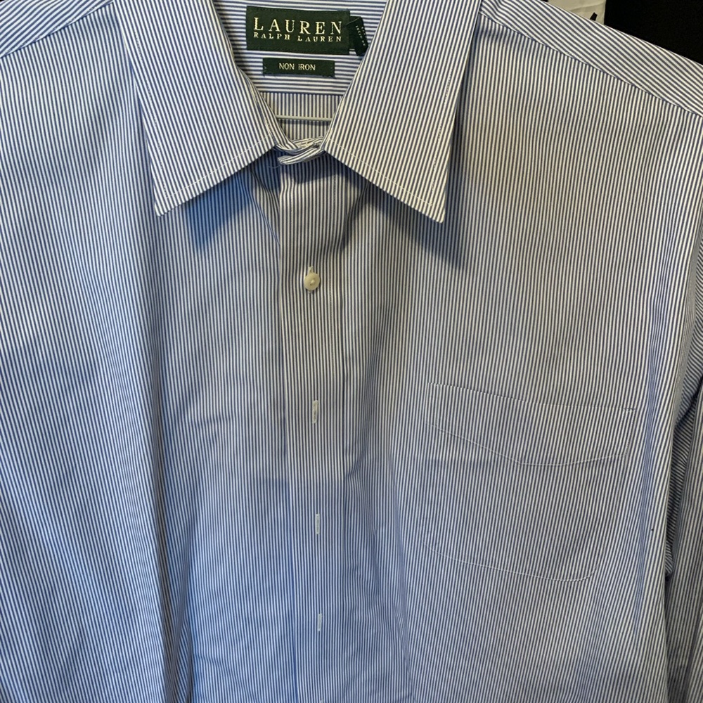 Lauren Ralph Lauren Men's Navy Pinstripe Dress Shirt